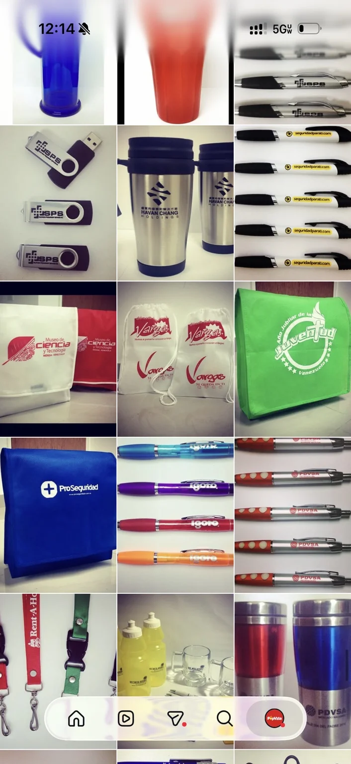 Archivo de memorias USB, bolsos y material promocional para Vargas y PDVSA